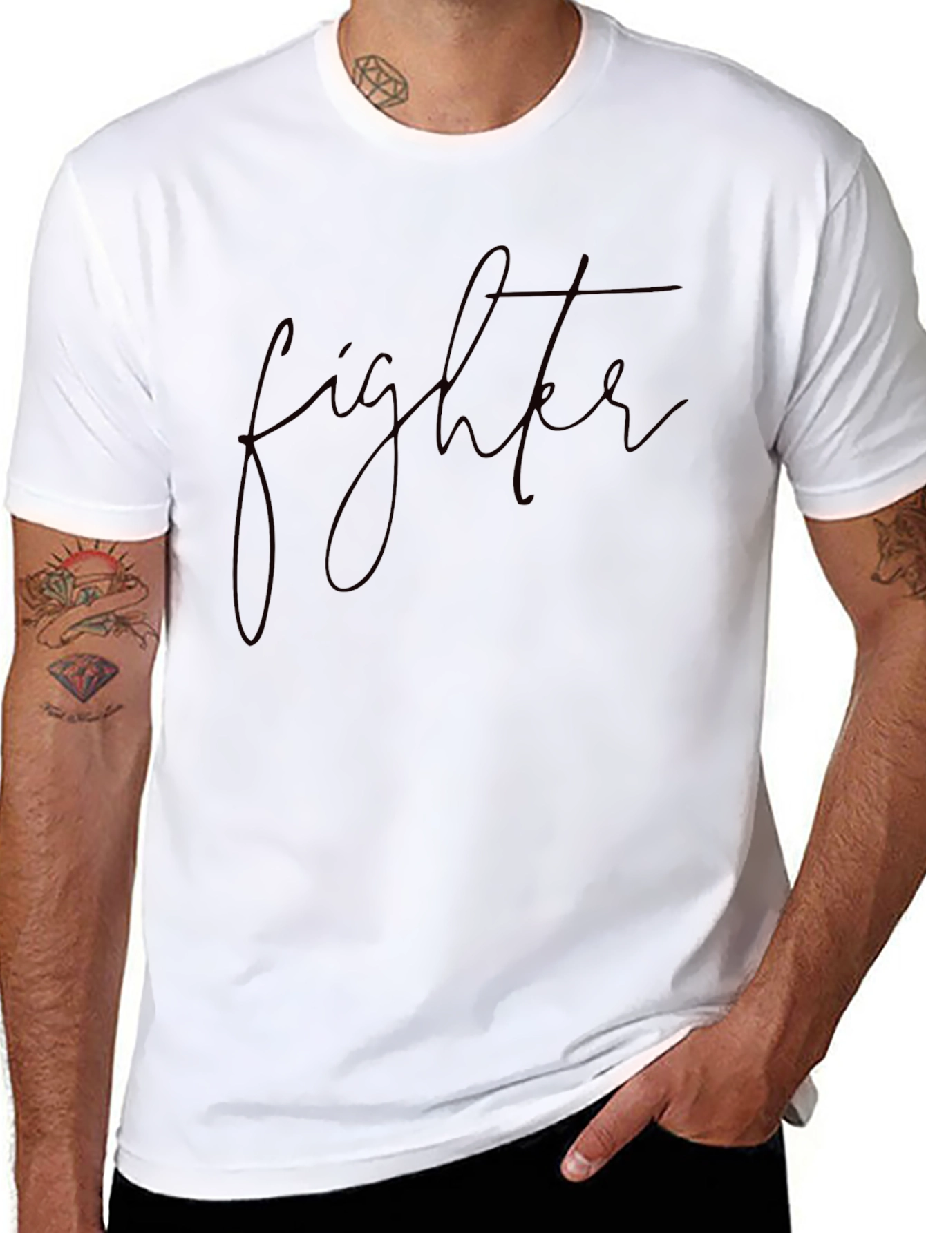 Fighter Script Black T-Shirt