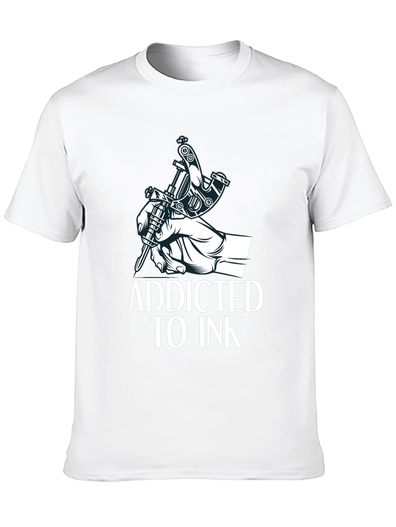 Addicted to Ink Tattoo Machine Graphic Tee - Black