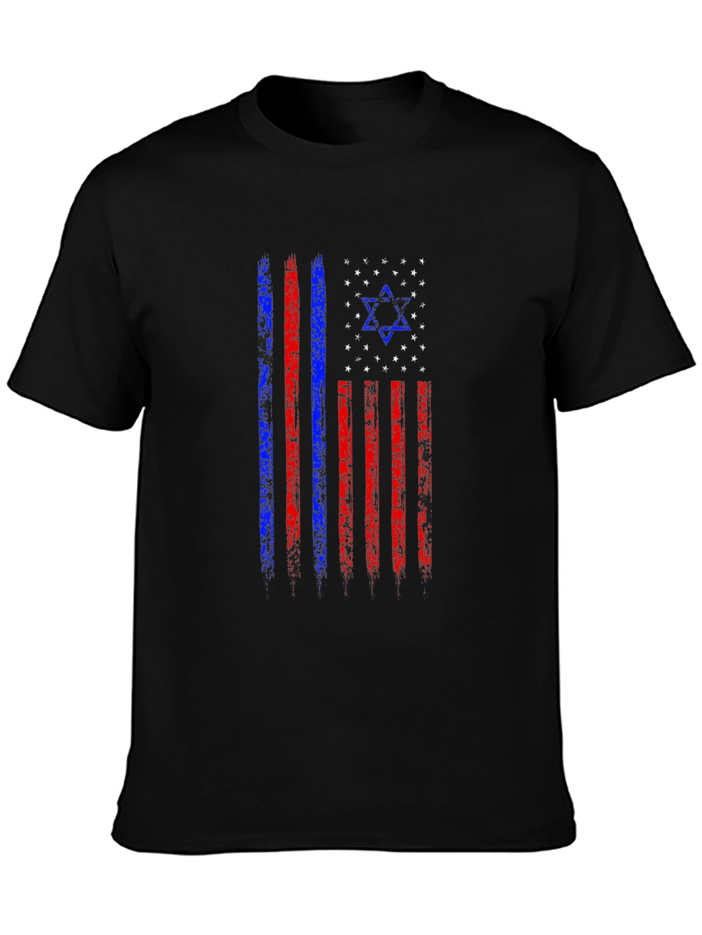 Distressed Jewish American Flag Graphic T-Shirt