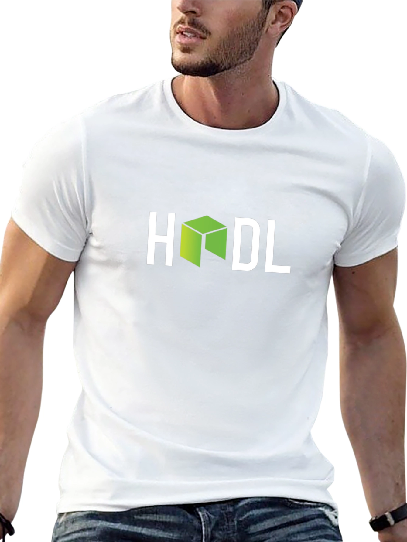 HODL Crypto T-Shirt - Green Cube Design