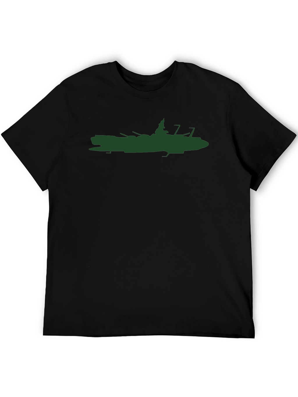 Battleship Silhouette Graphic T-Shirt - Black