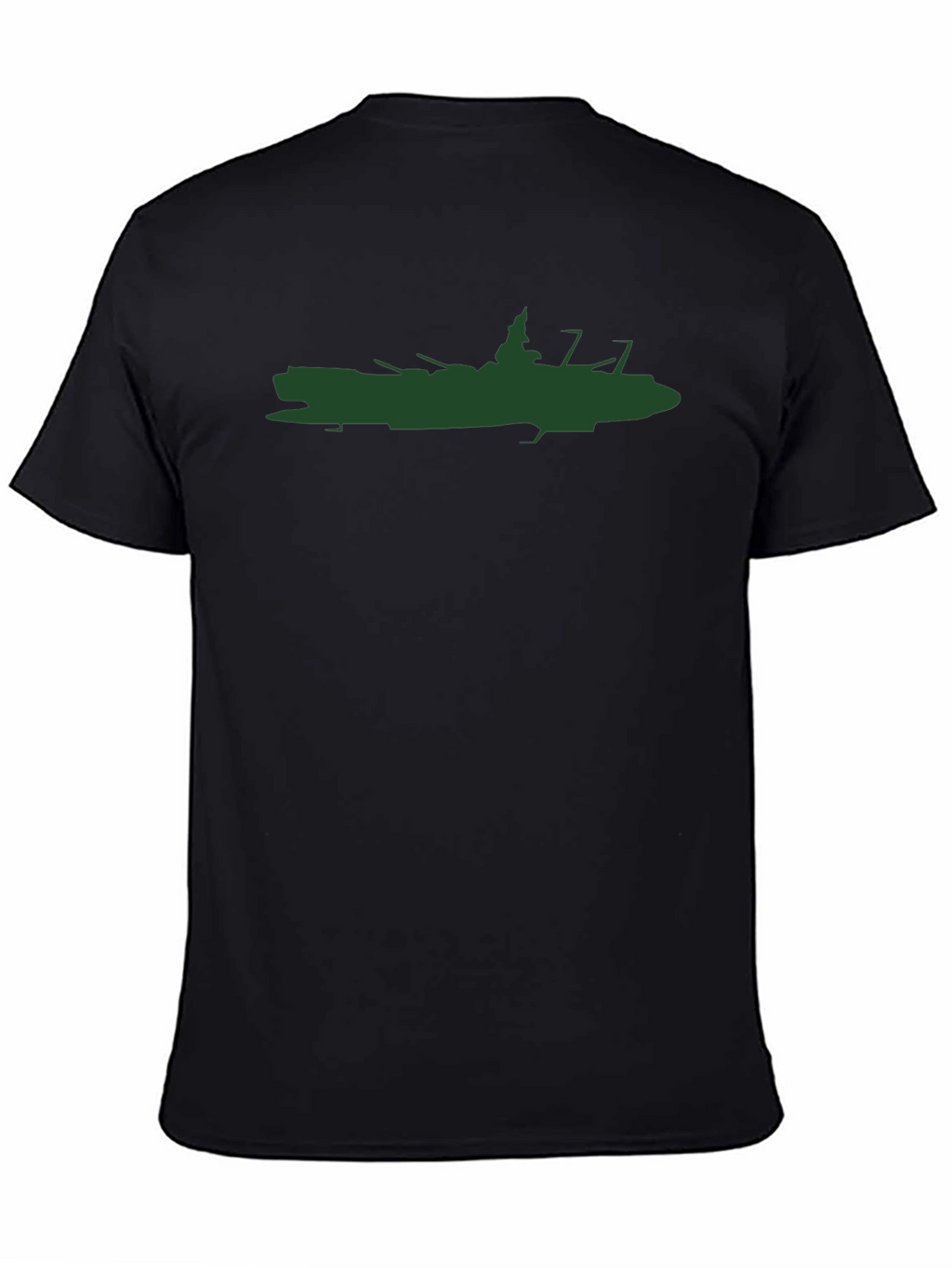 Battleship Silhouette Graphic T-Shirt - Black