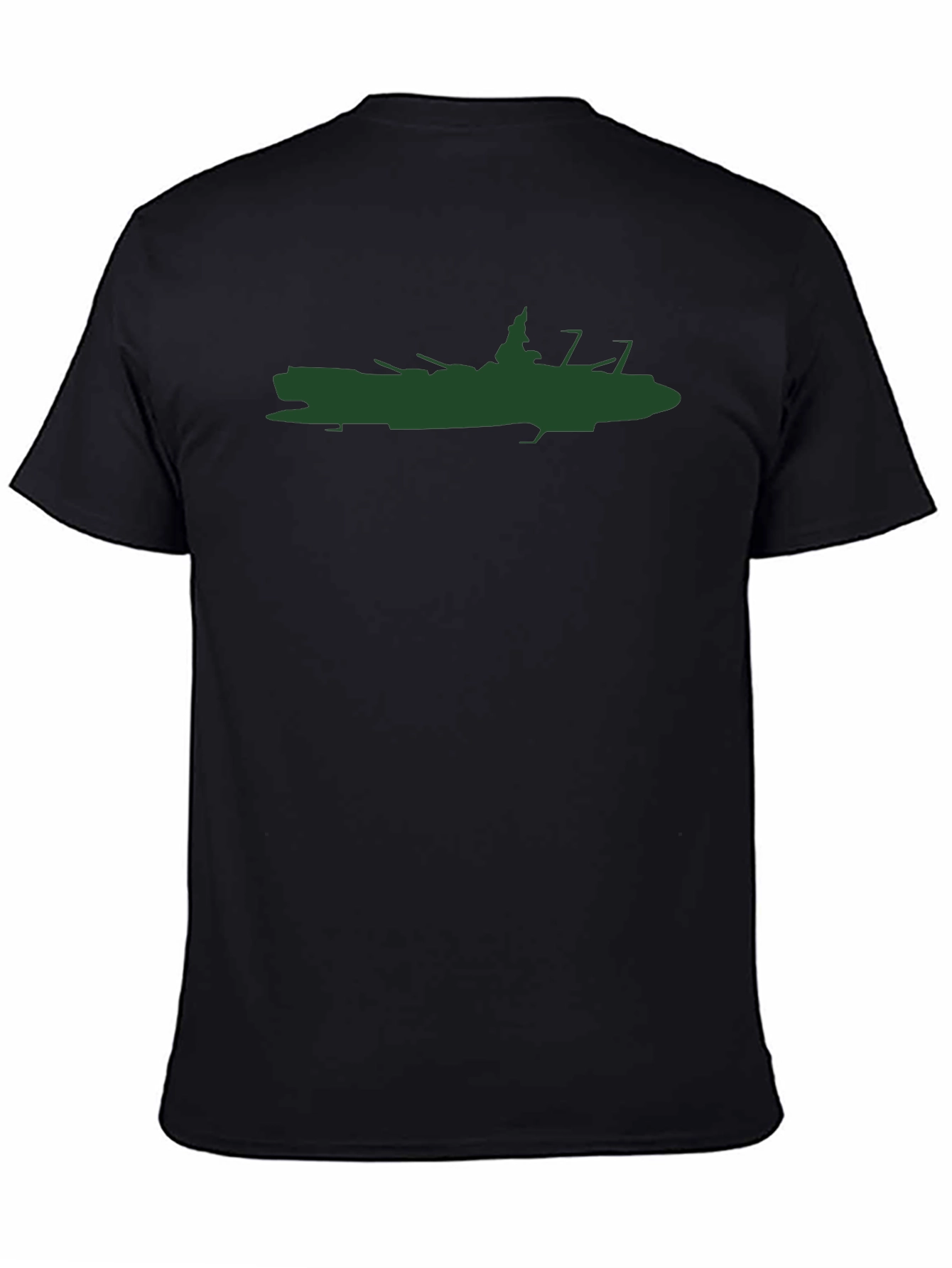 Battleship Silhouette Graphic T-Shirt - Black