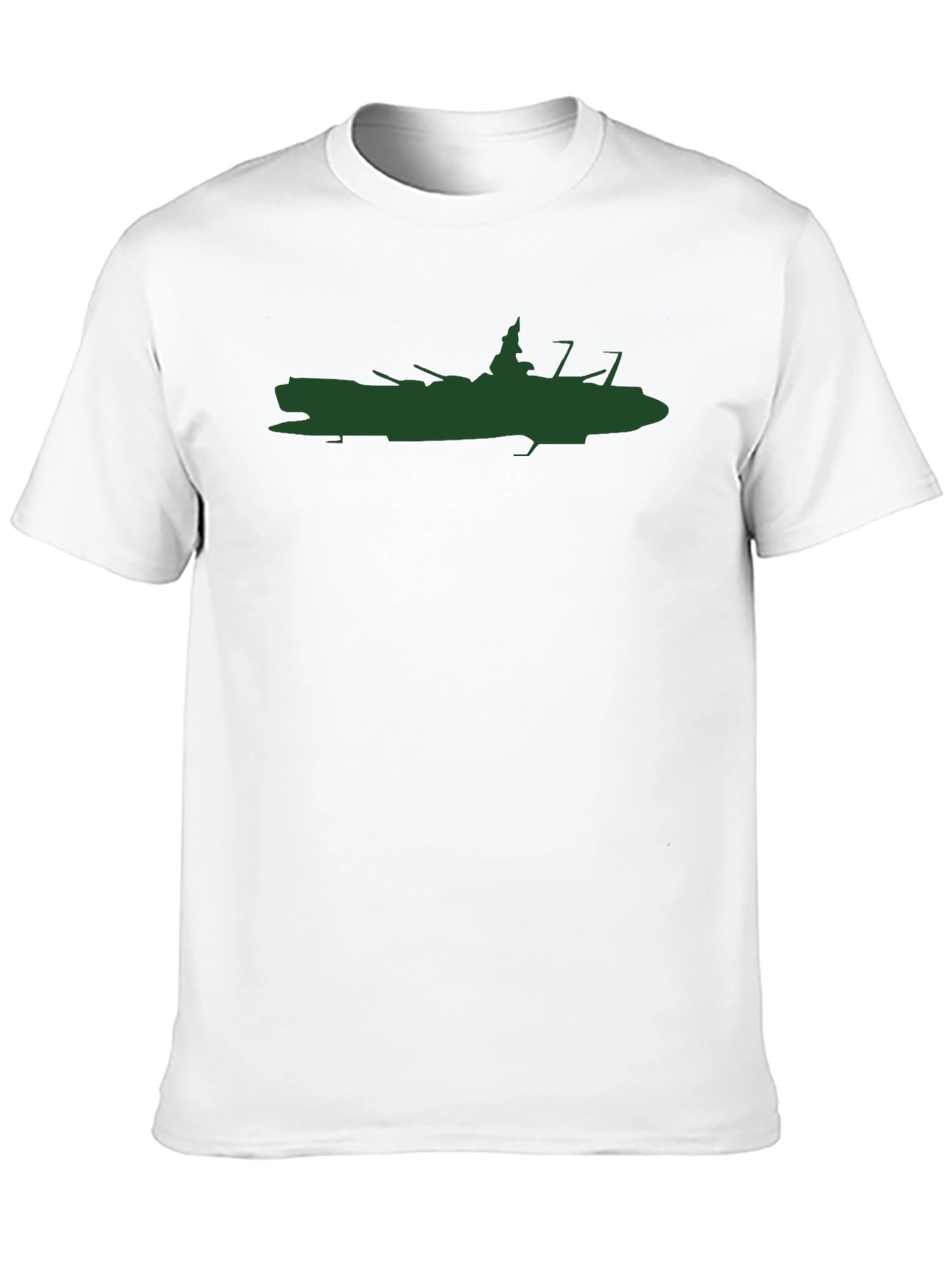 Battleship Silhouette Graphic T-Shirt - Black
