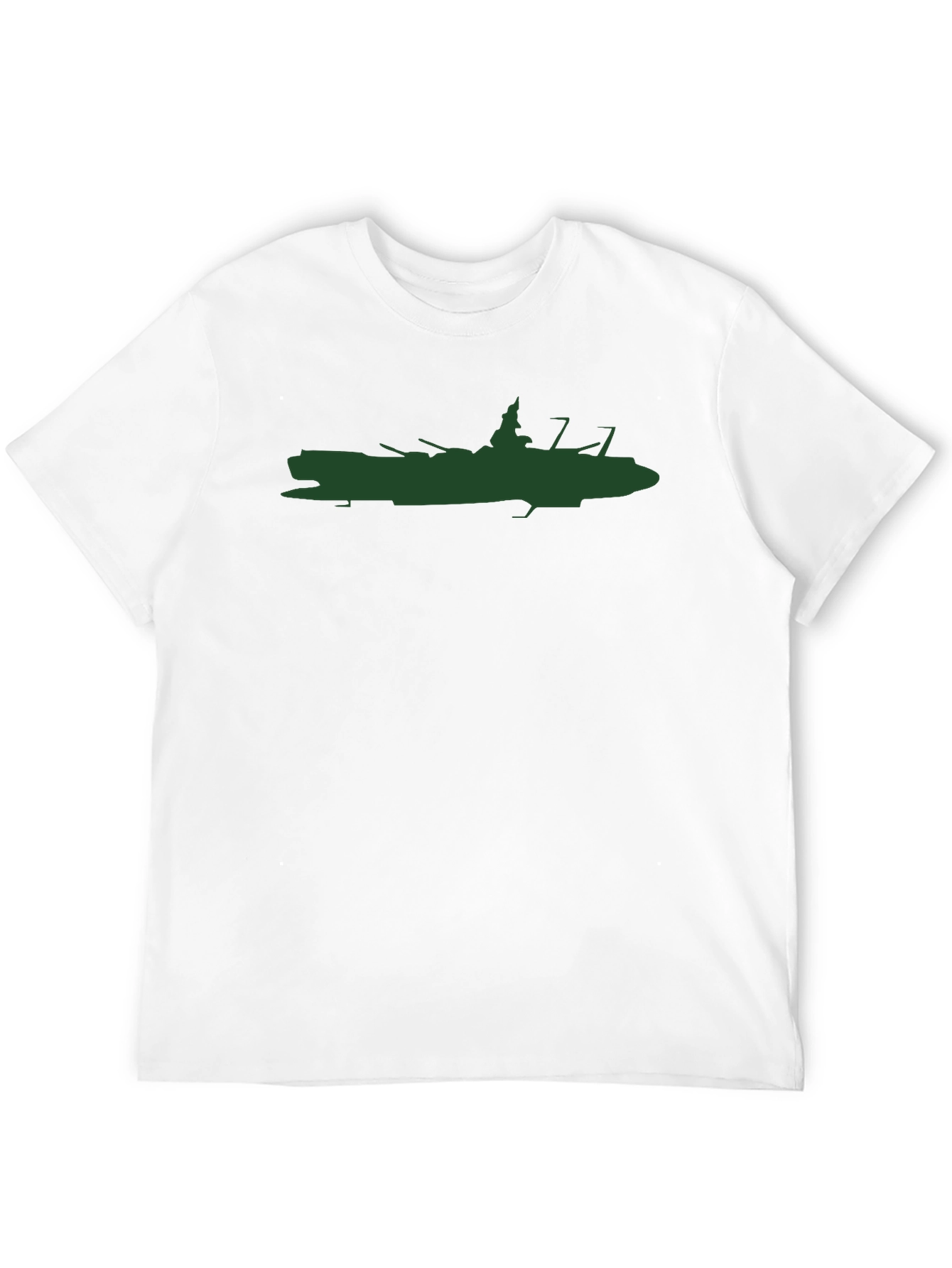 Battleship Silhouette Graphic T-Shirt - Black