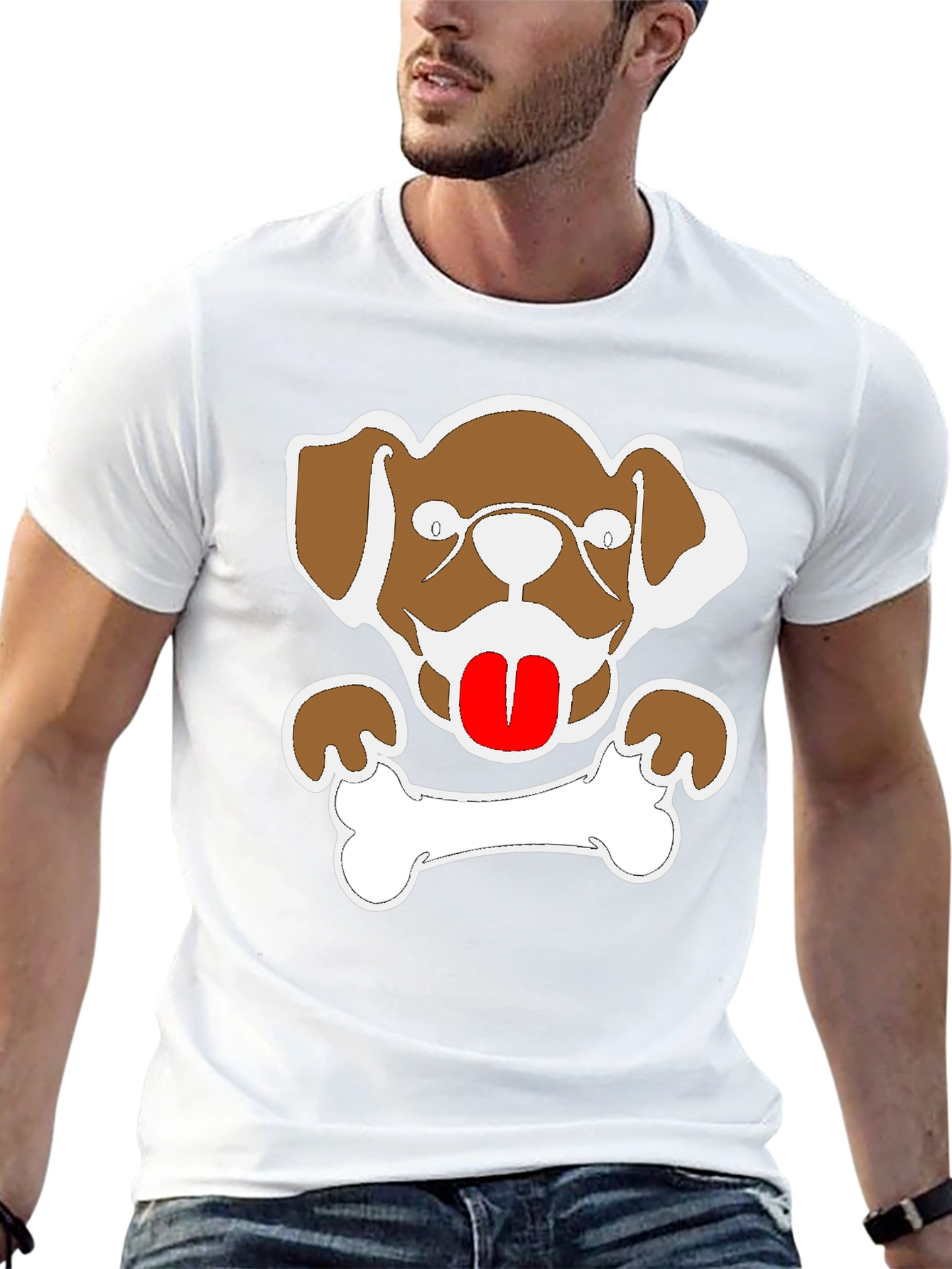 Dog & Bone Graphic Tee - Mens Black T-Shirt
