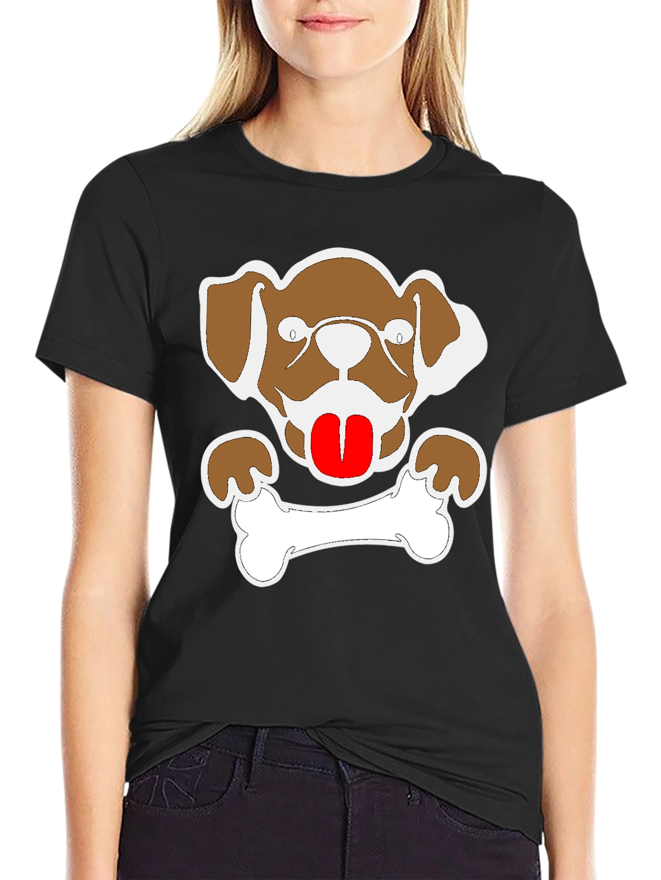 Dog & Bone Graphic Tee - Mens Black T-Shirt