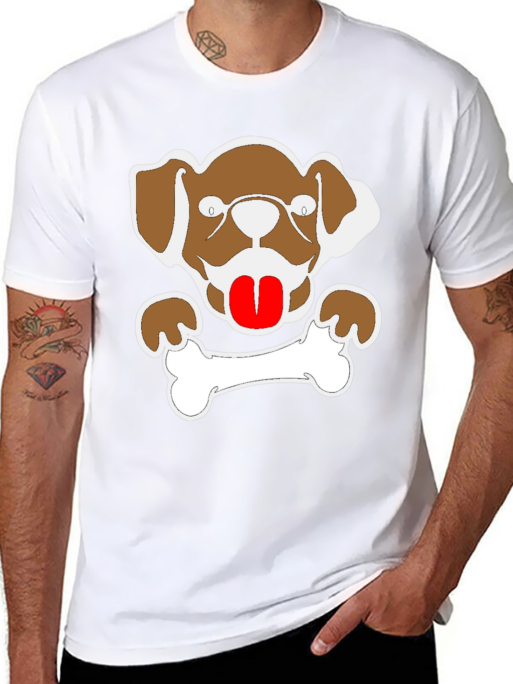 Dog & Bone Graphic Tee - Mens Black T-Shirt