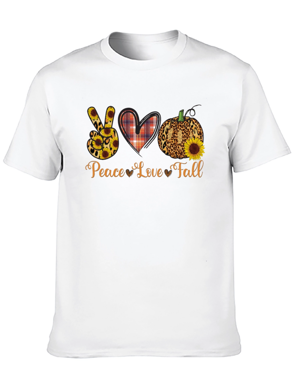 Peace Love Fall Graphic Tee - Autumn T-Shirt