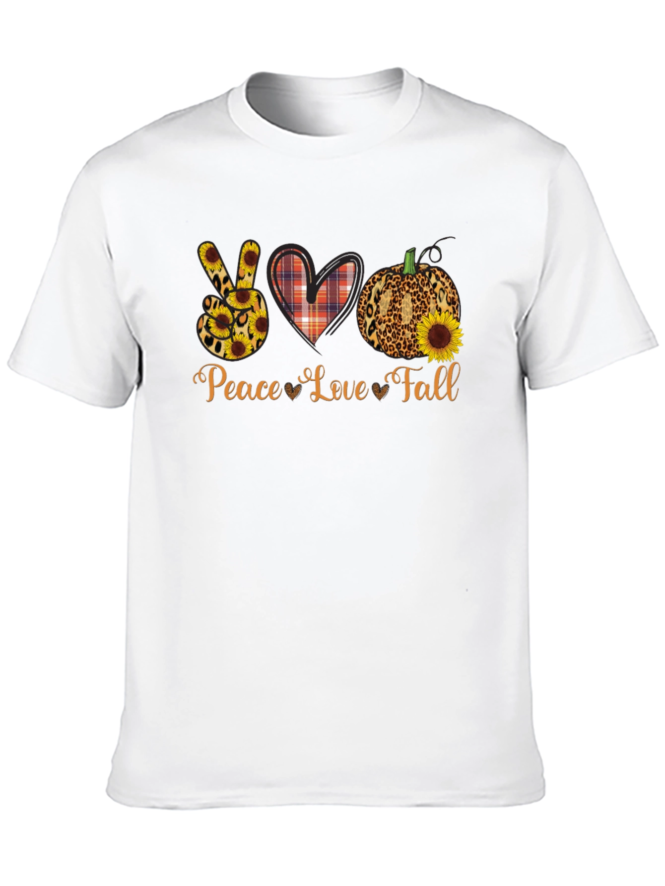 Peace Love Fall Graphic Tee - Autumn T-Shirt