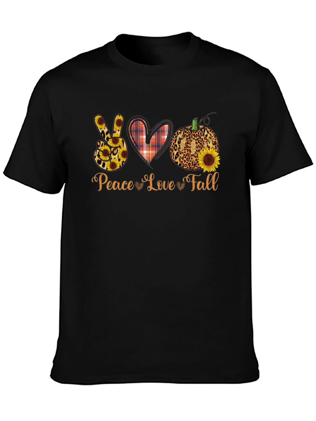 Peace Love Fall Graphic Tee - Autumn T-Shirt