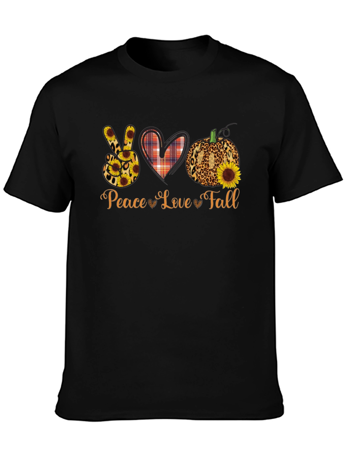 Peace Love Fall Graphic Tee - Autumn T-Shirt