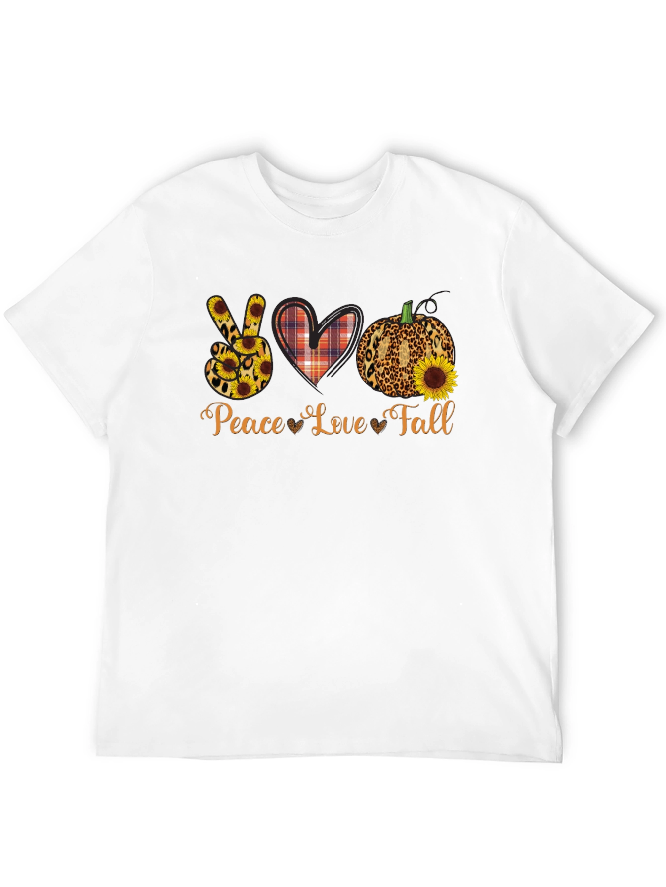 Peace Love Fall Graphic Tee - Autumn T-Shirt