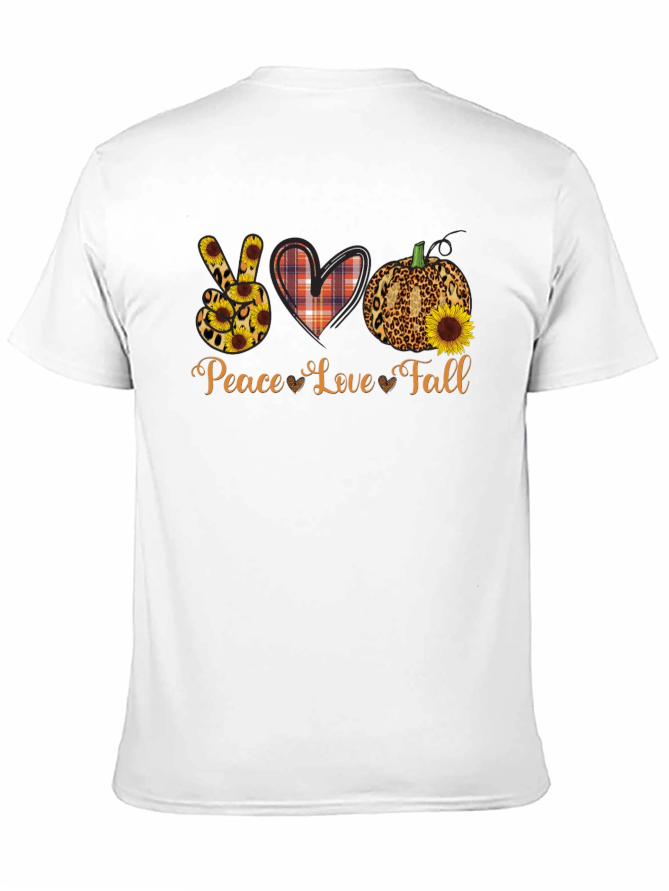 Peace Love Fall Graphic Tee - Autumn T-Shirt
