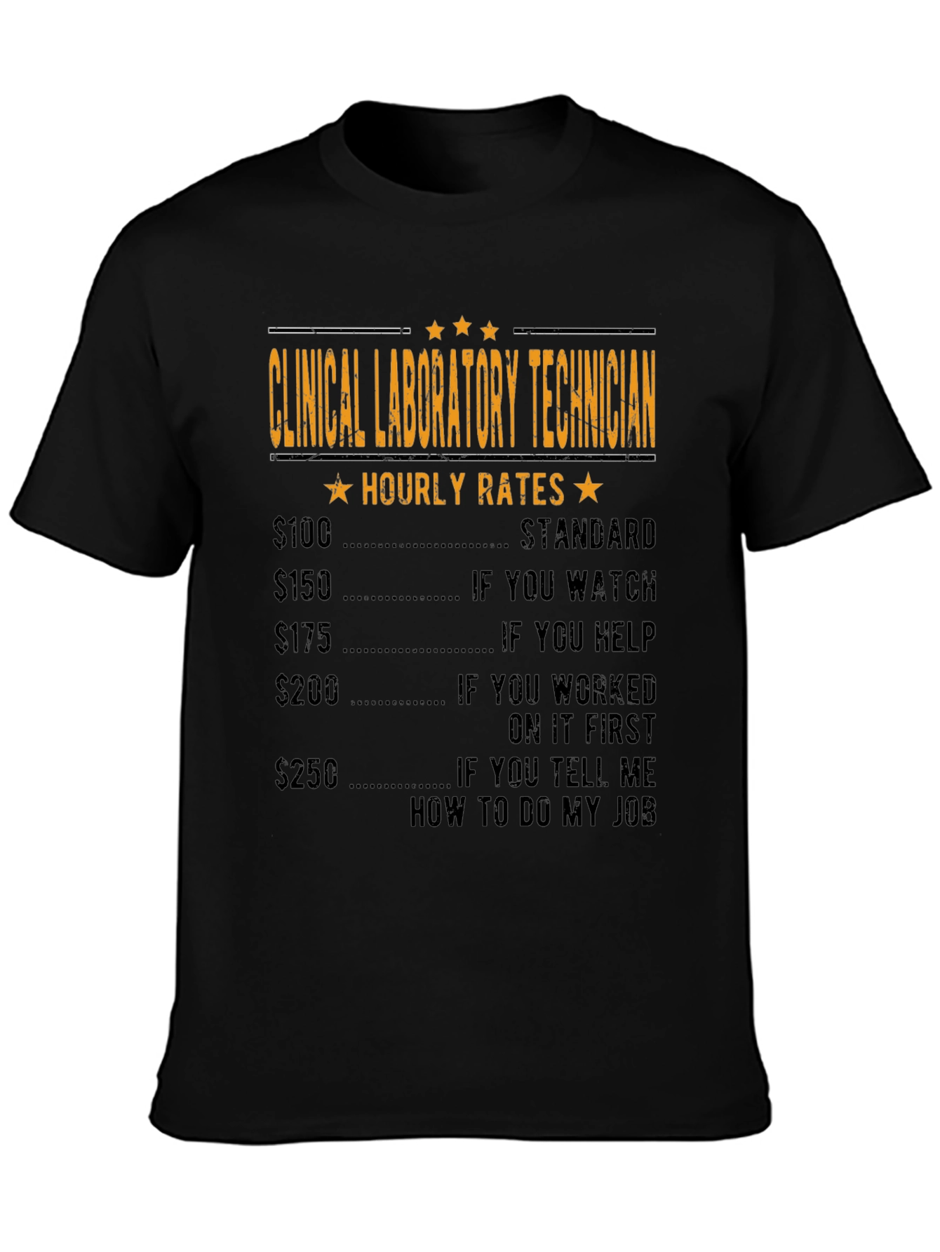 Clinical Lab Tech Hourly Rates Funny T-Shirt