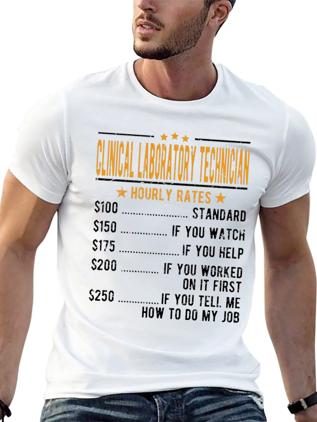 Clinical Lab Tech Hourly Rates Funny T-Shirt