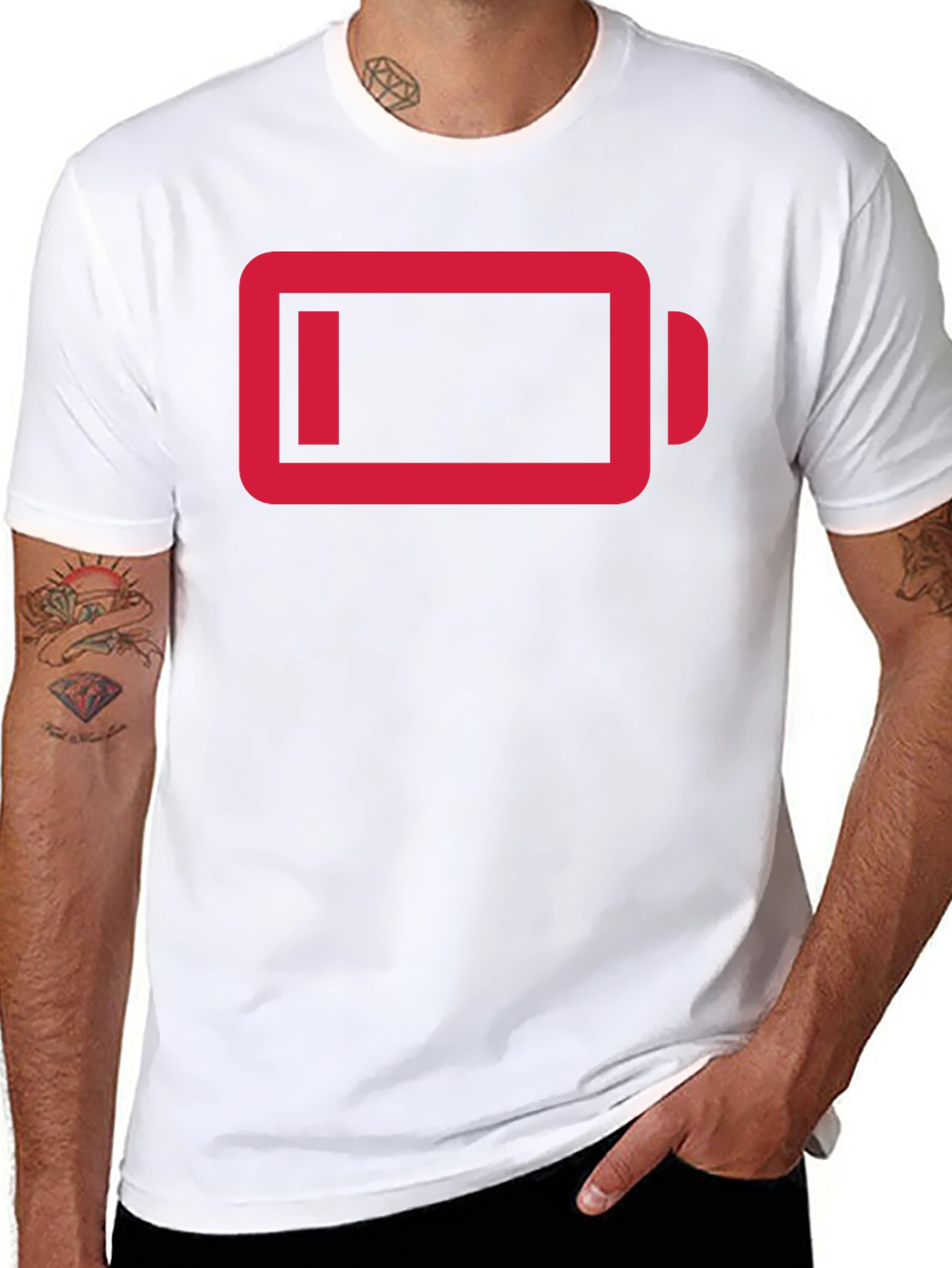 Low Battery Graphic Tee - Black