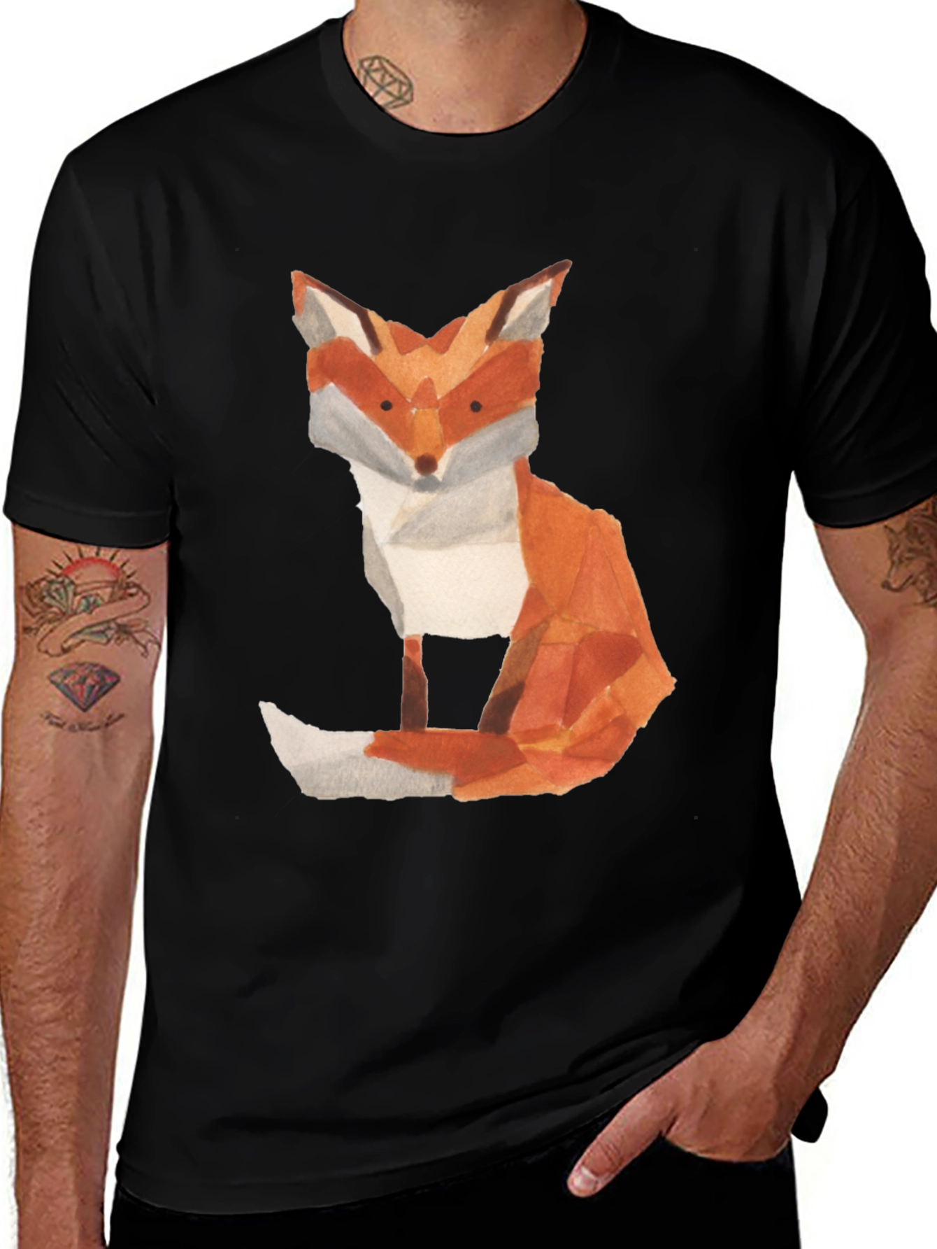 Fox Graphic Tee - Artistic Watercolor Print