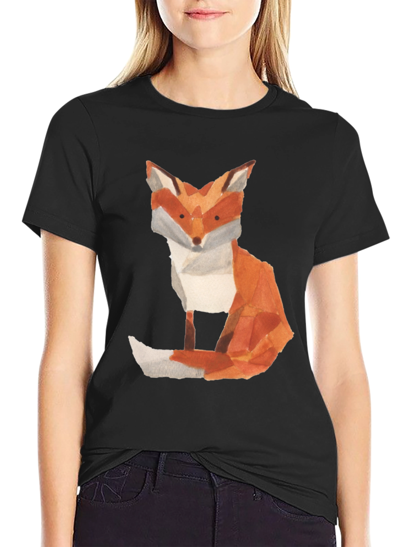 Fox Graphic Tee - Artistic Watercolor Print