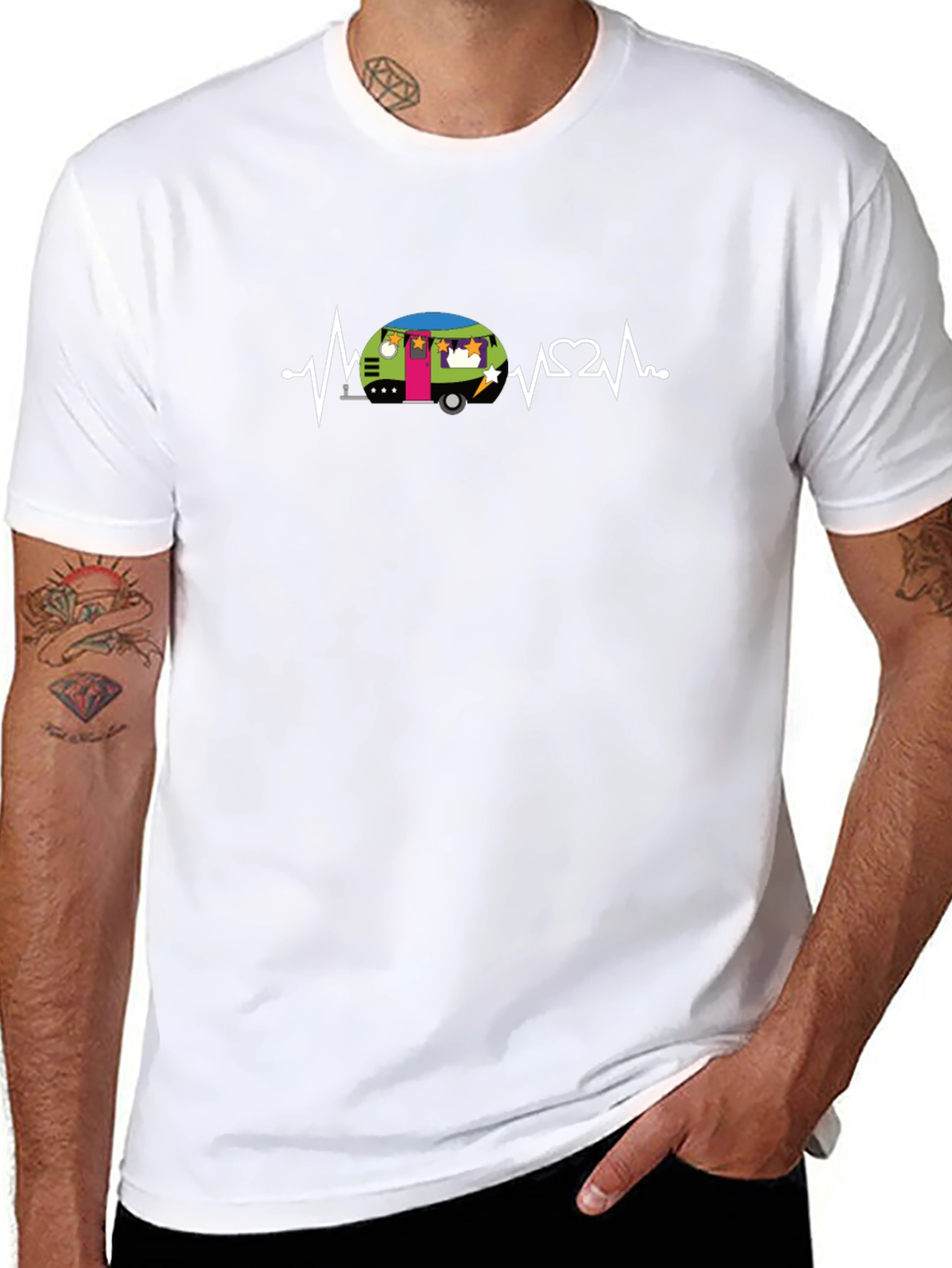 Heartbeat Camper Graphic Tee - Black