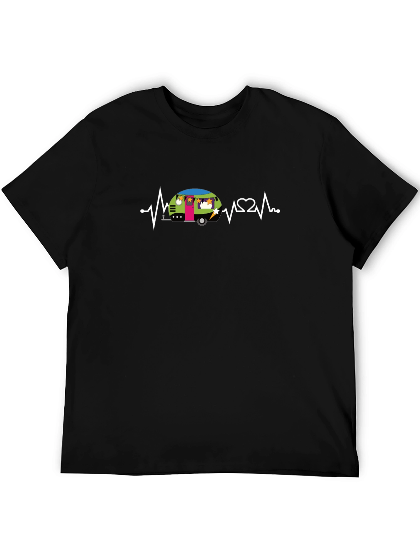 Heartbeat Camper Graphic Tee - Black