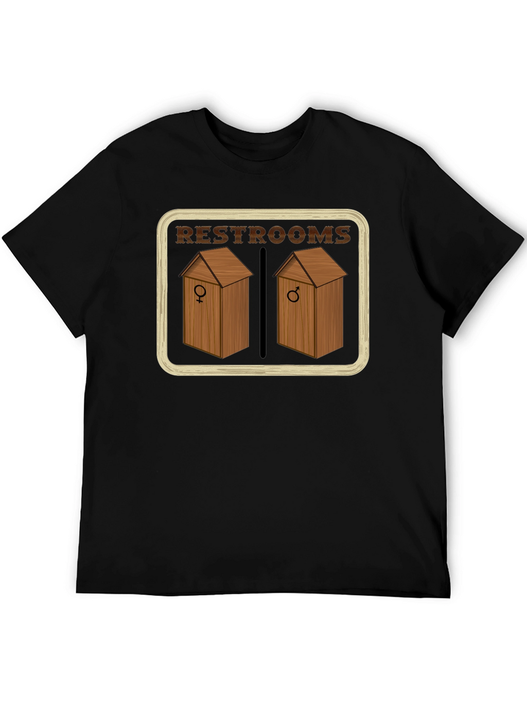 Restrooms Outhouse Novelty Graphic T-Shirt