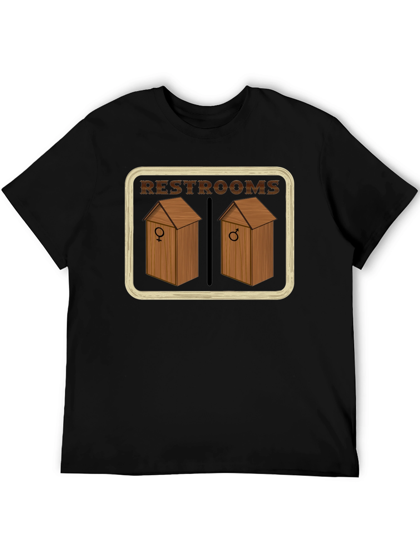 Restrooms Outhouse Novelty Graphic T-Shirt