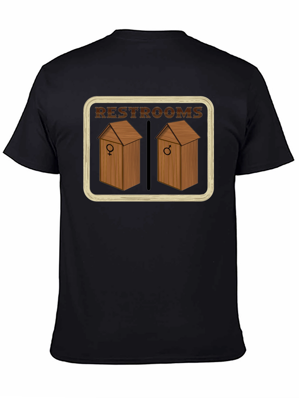 Restrooms Outhouse Novelty Graphic T-Shirt