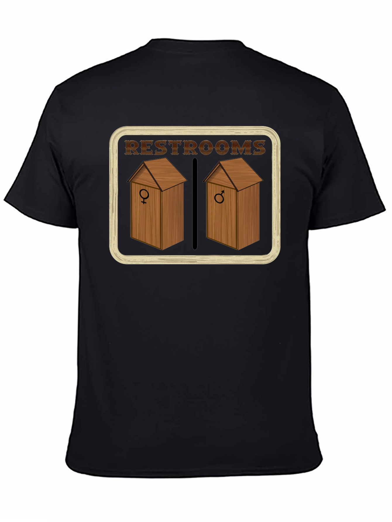 Restrooms Outhouse Novelty Graphic T-Shirt