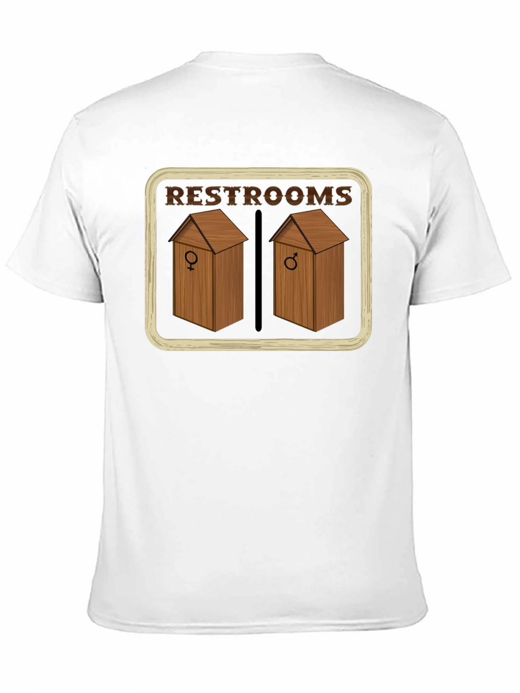 Restrooms Outhouse Novelty Graphic T-Shirt