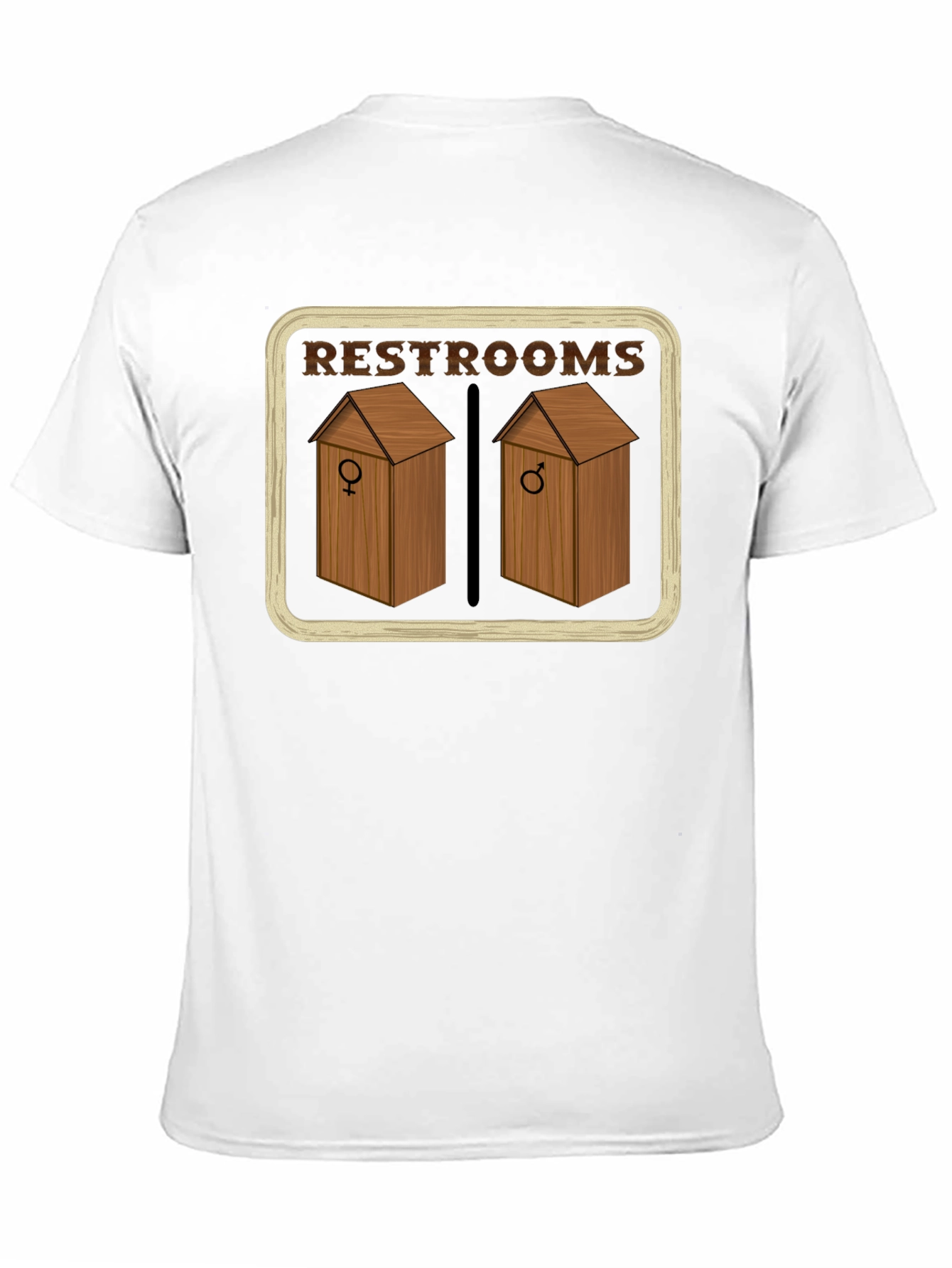 Restrooms Outhouse Novelty Graphic T-Shirt