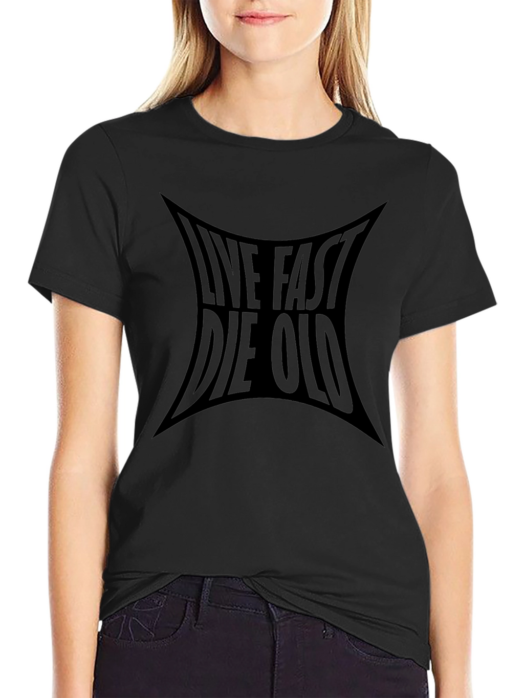 Live Fast Die Old Graphic T-Shirt - Black