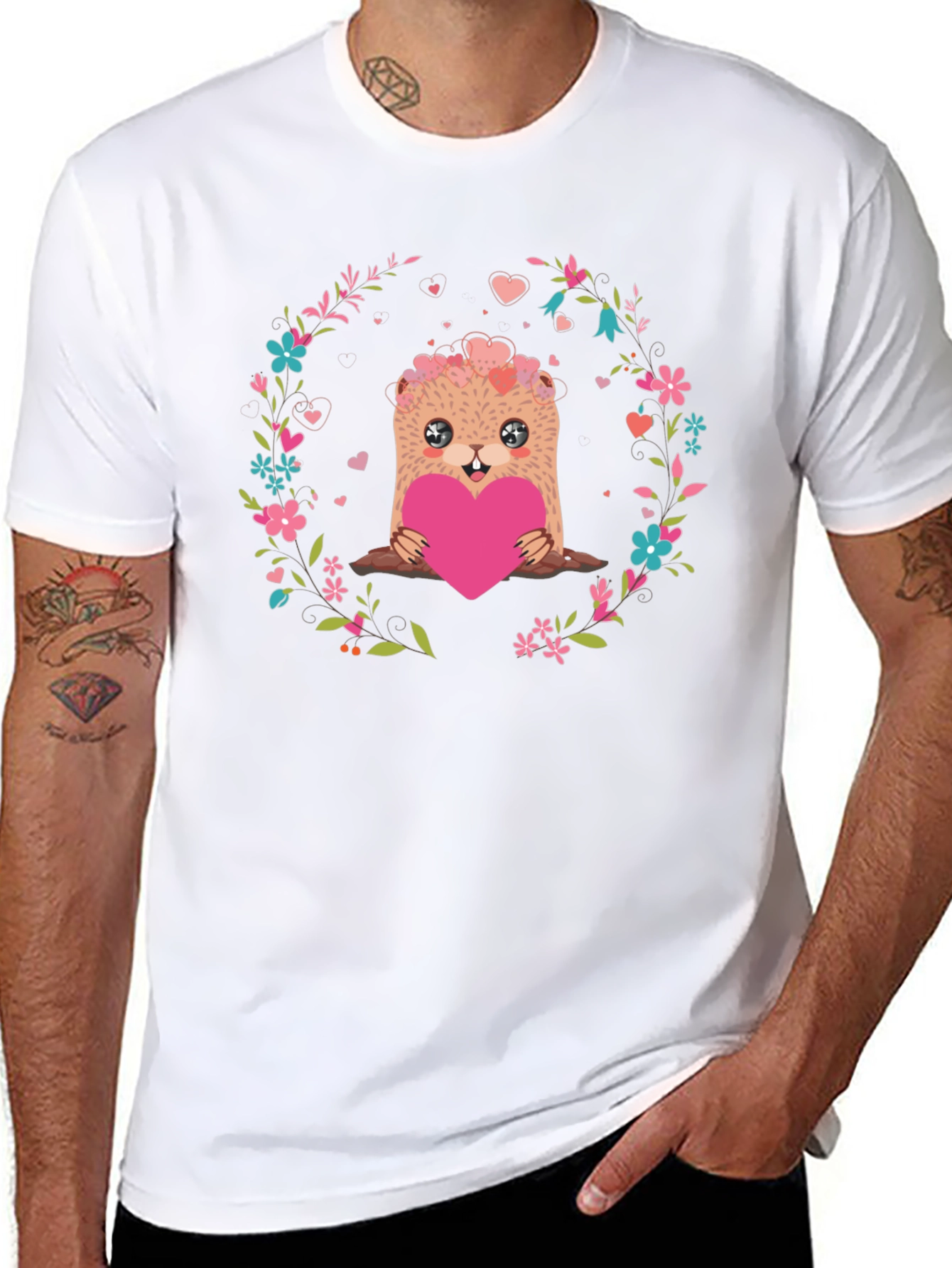 Cute Otter Heart Valentines Day T-Shirt