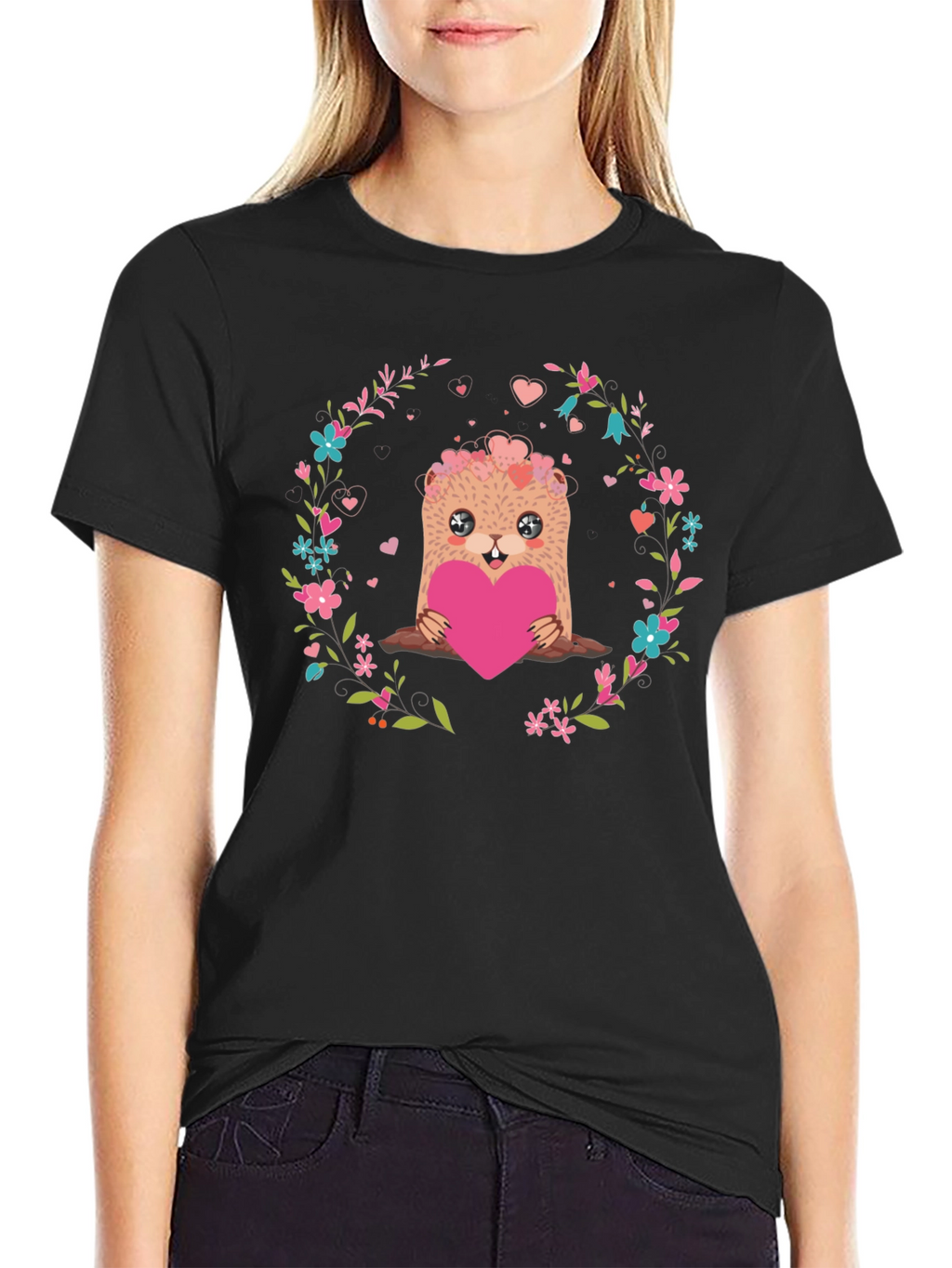Cute Otter Heart Valentines Day T-Shirt