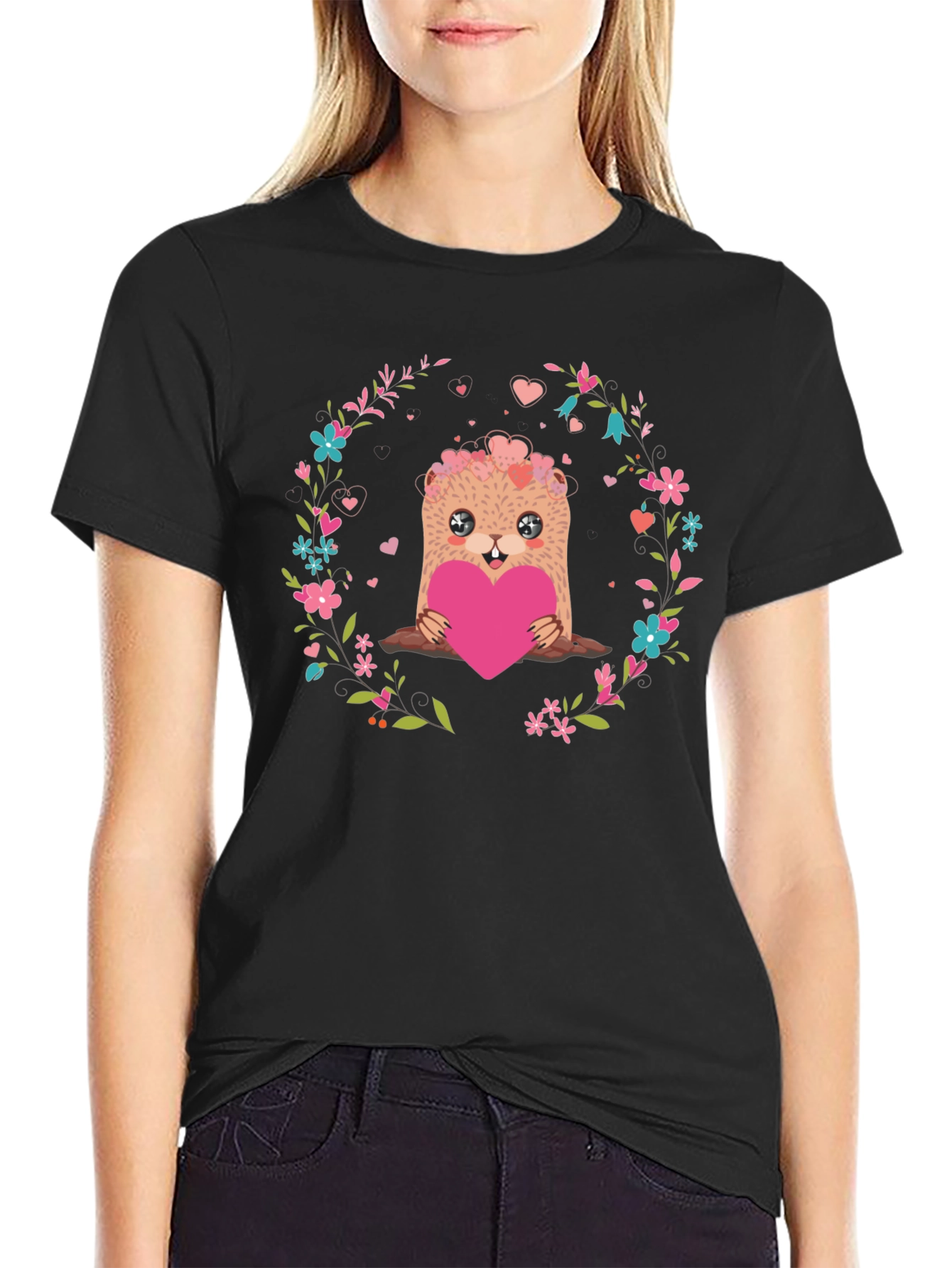 Cute Otter Heart Valentines Day T-Shirt