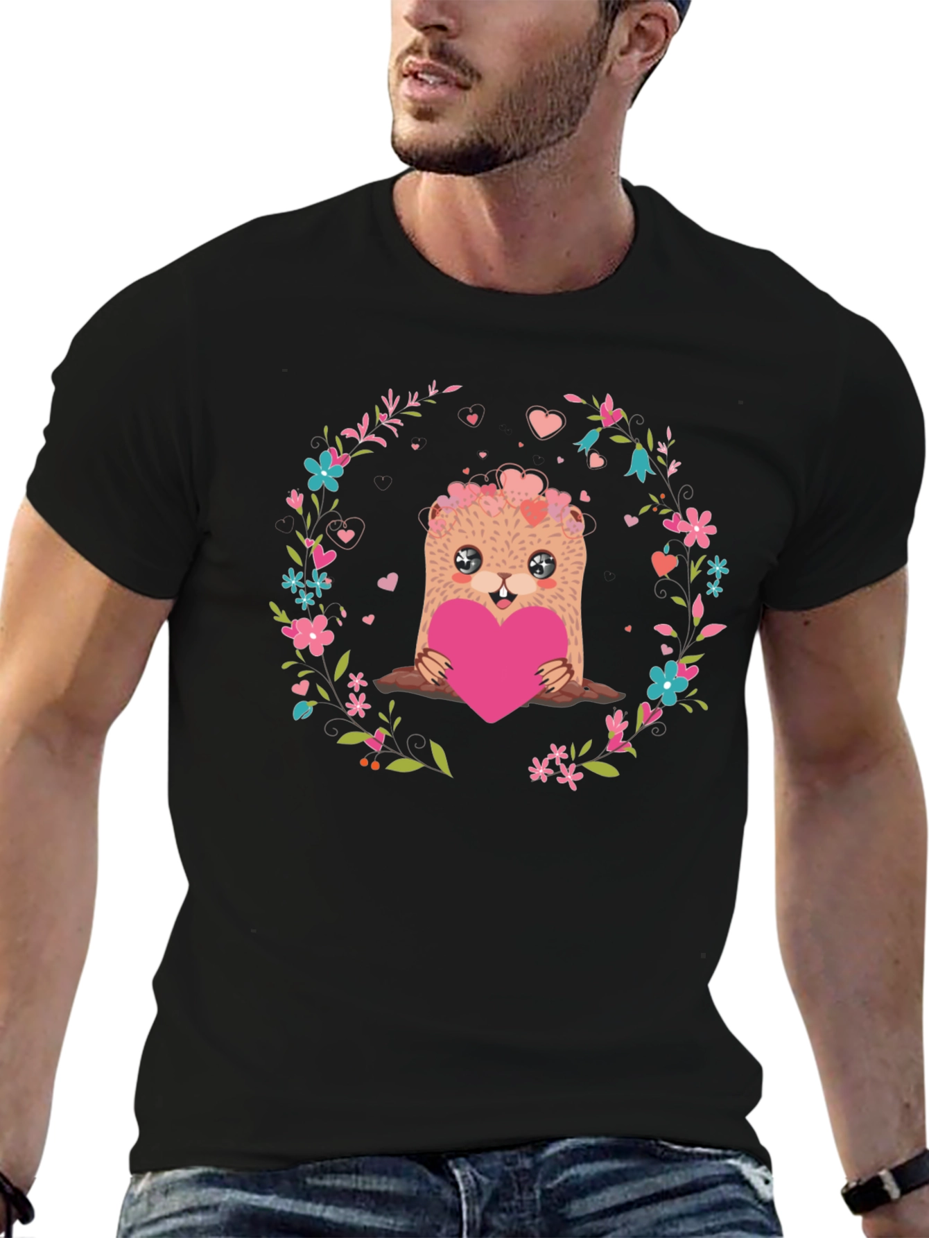 Cute Otter Heart Valentines Day T-Shirt