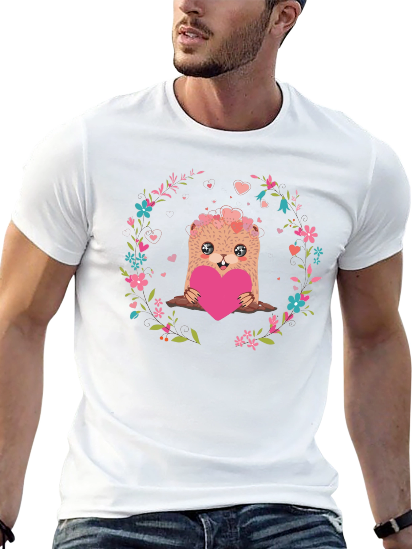 Cute Otter Heart Valentines Day T-Shirt