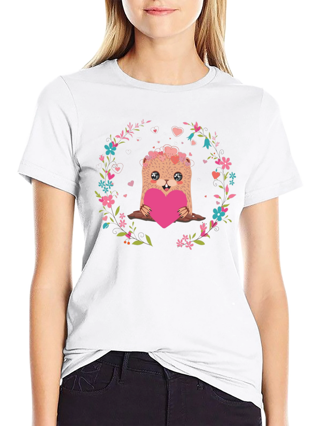 Cute Otter Heart Valentines Day T-Shirt