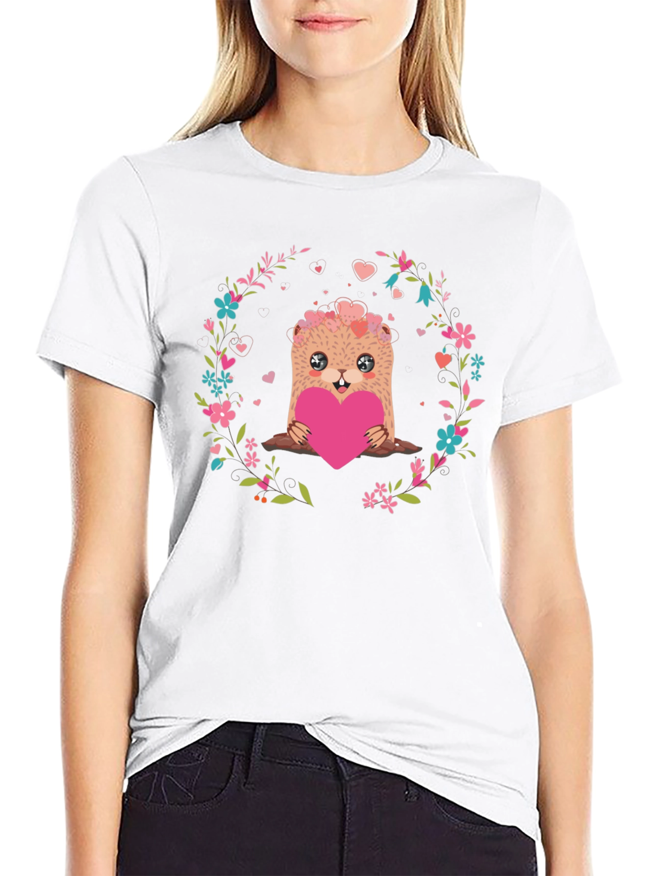 Cute Otter Heart Valentines Day T-Shirt