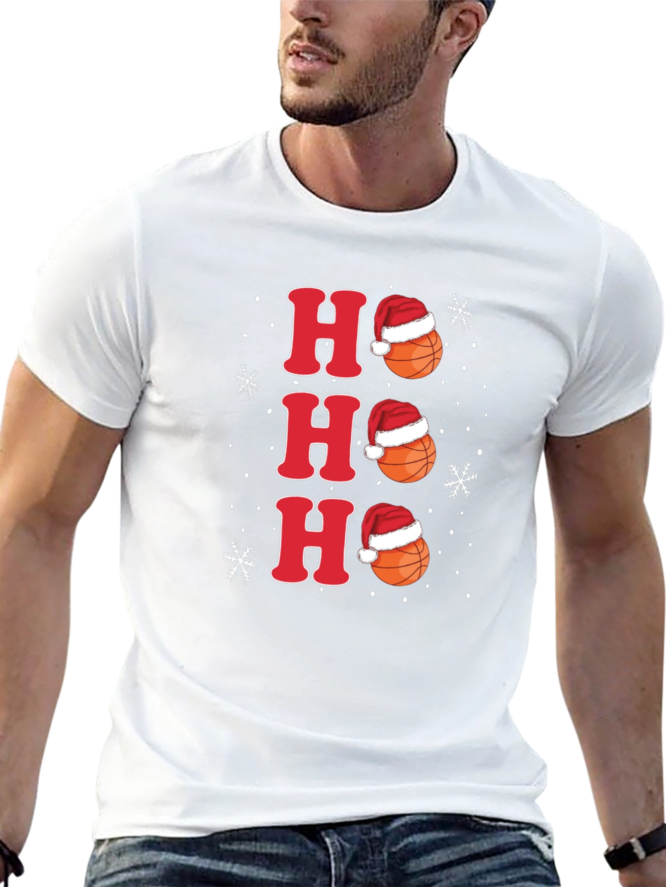 Ho Ho Ho Basketball Christmas Holiday Tee