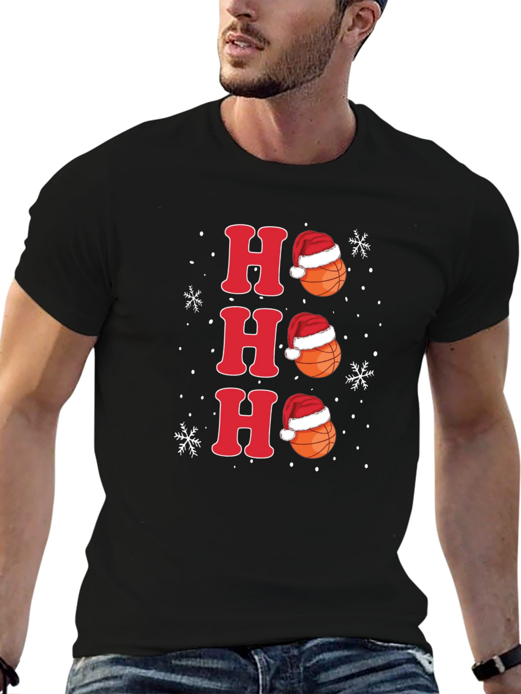 Ho Ho Ho Basketball Christmas Holiday Tee