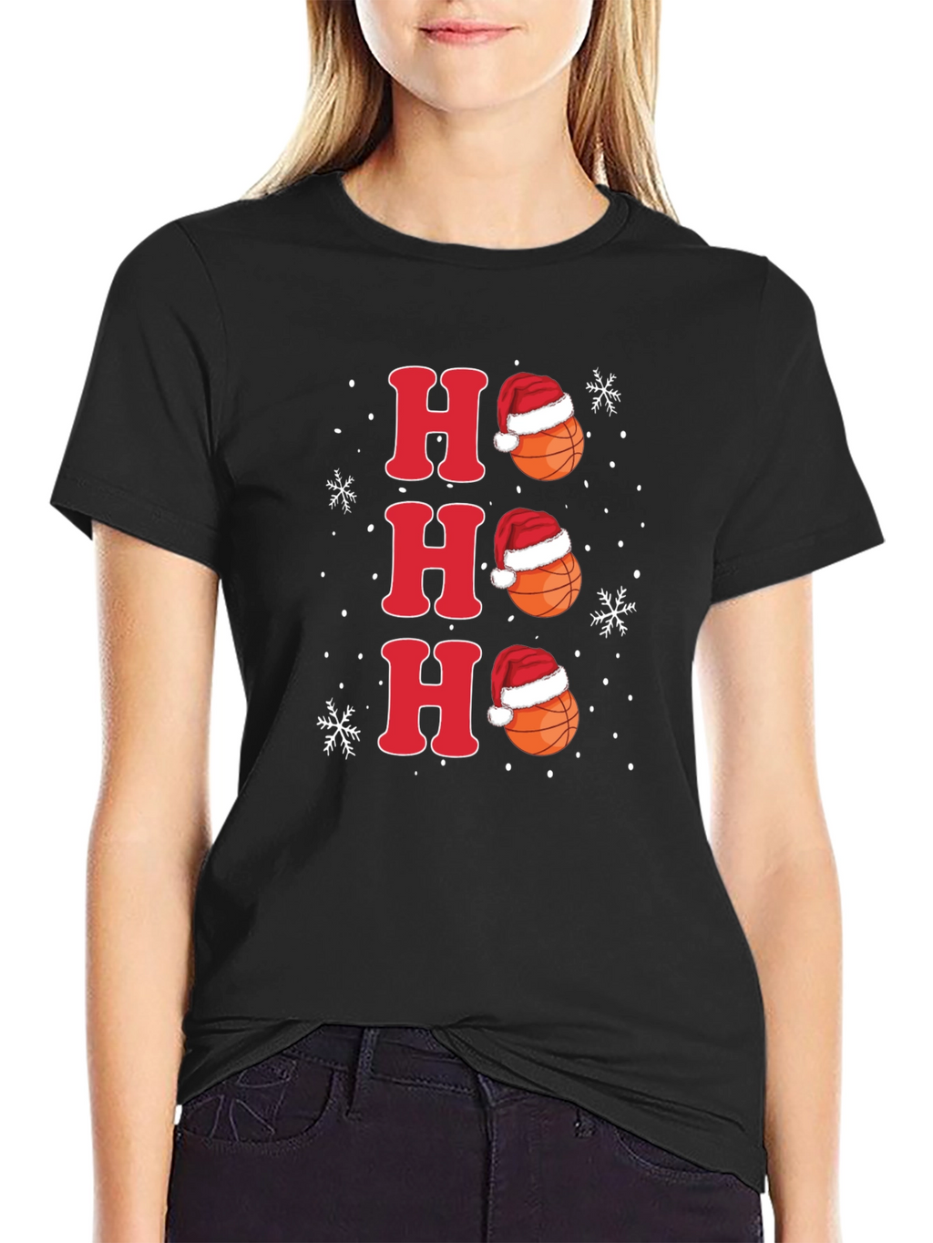 Ho Ho Ho Basketball Christmas Holiday Tee