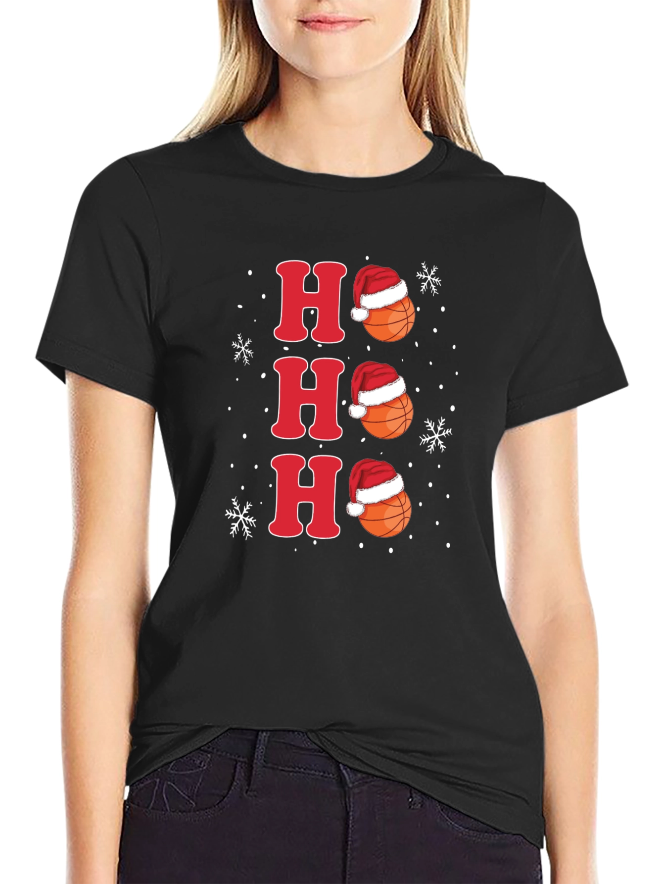 Ho Ho Ho Basketball Christmas Holiday Tee