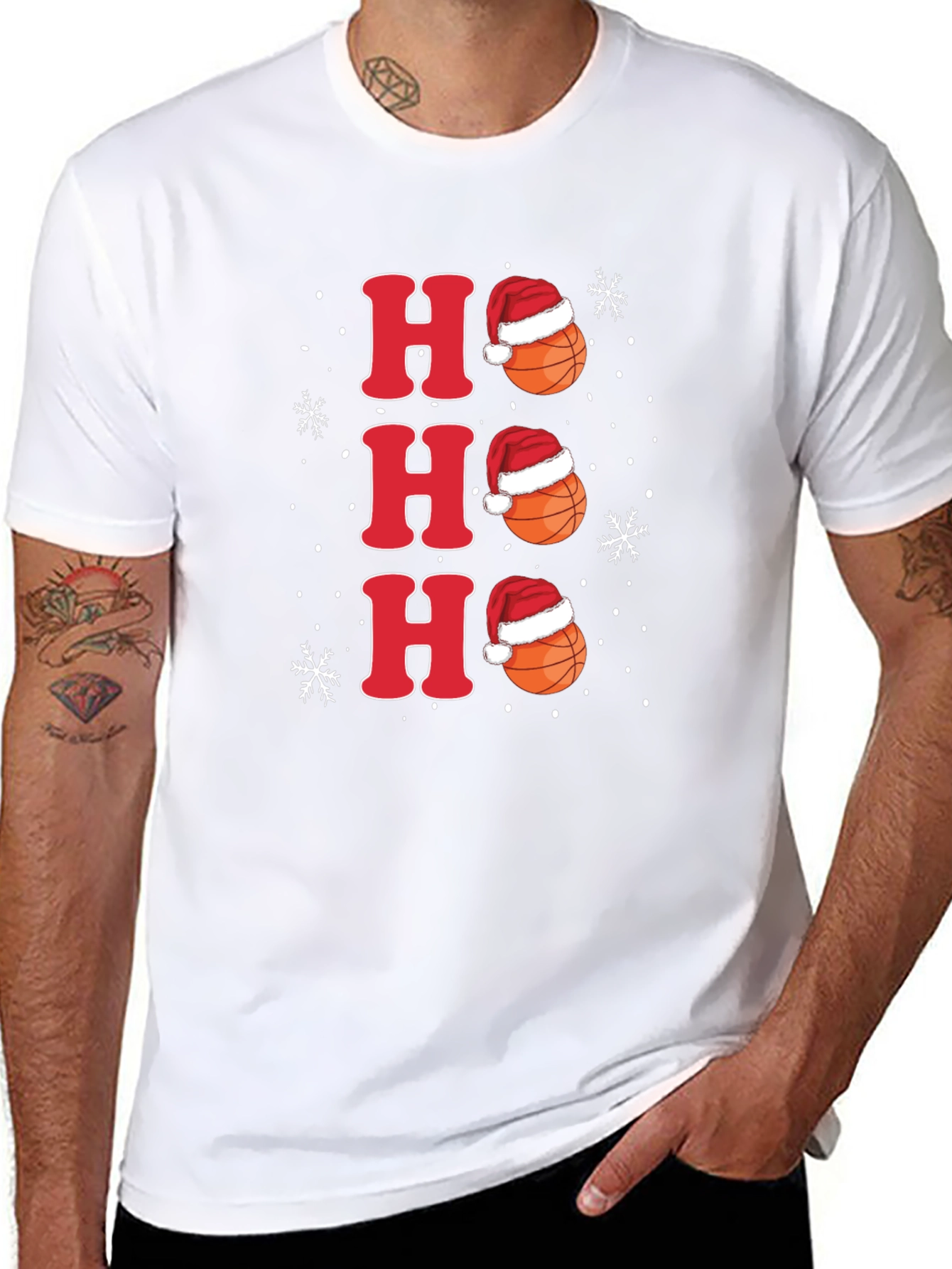 Ho Ho Ho Basketball Christmas Holiday Tee