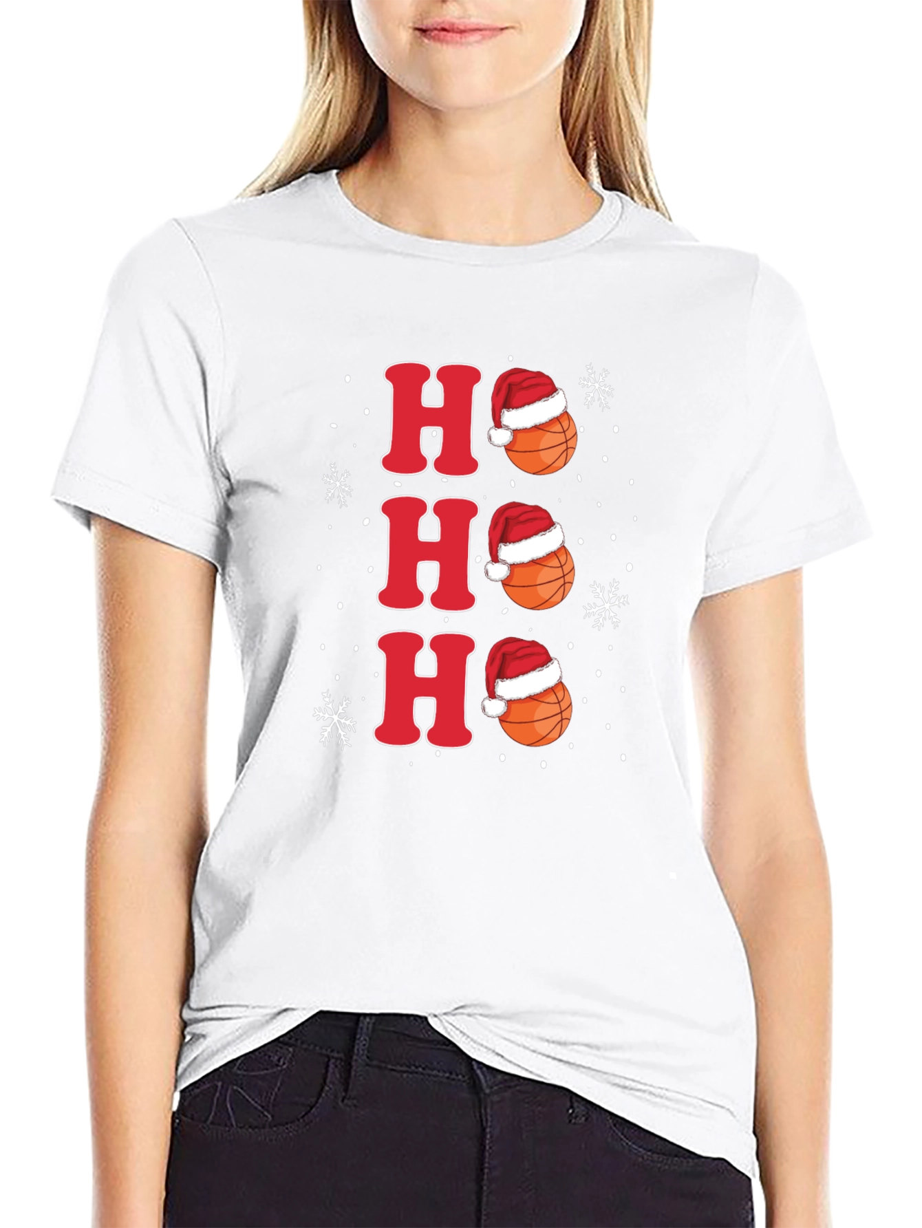 Ho Ho Ho Basketball Christmas Holiday Tee