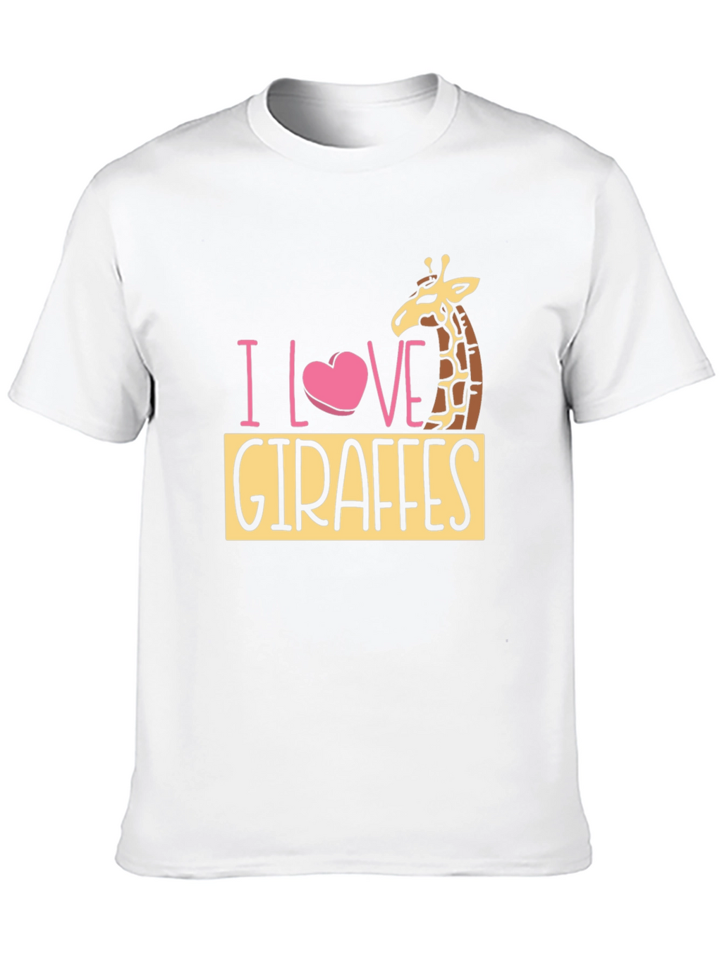I Love Giraffes Black T-Shirt - Animal Lover Tee