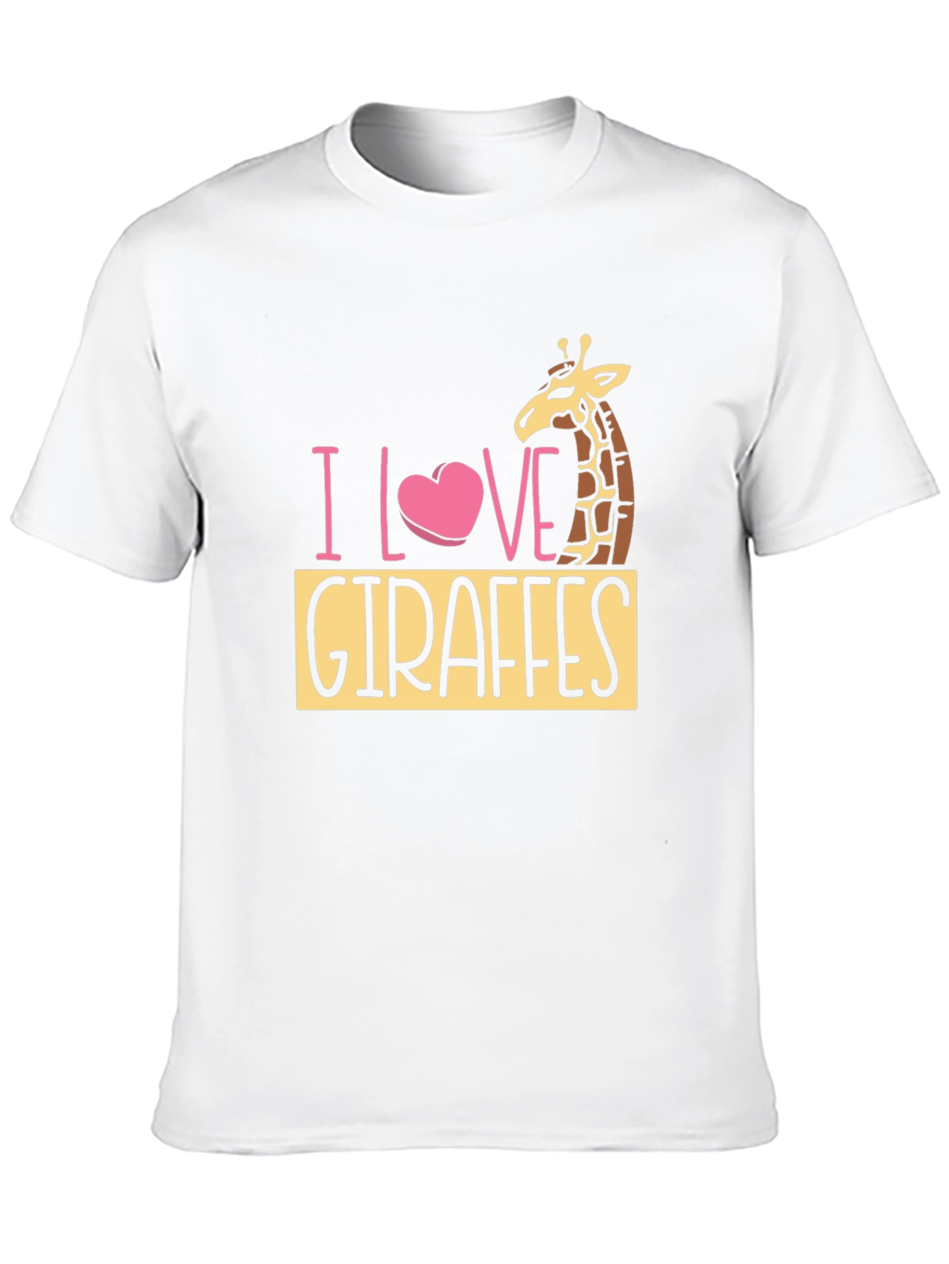 I Love Giraffes Black T-Shirt - Animal Lover Tee