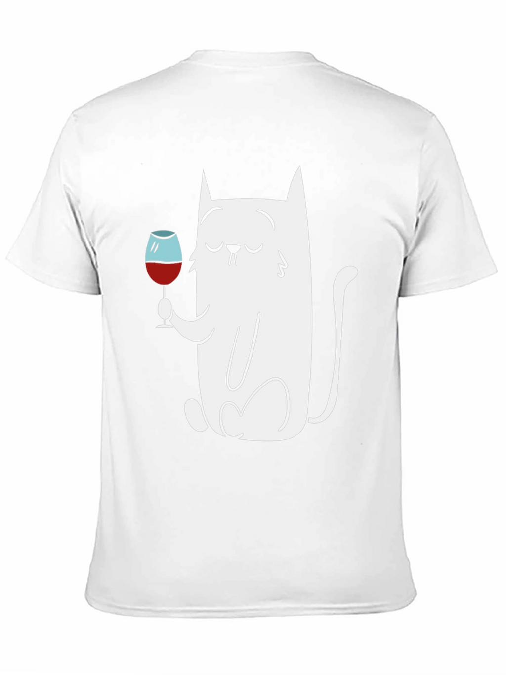 Cat With Wine Glass Graphic T-Shirt