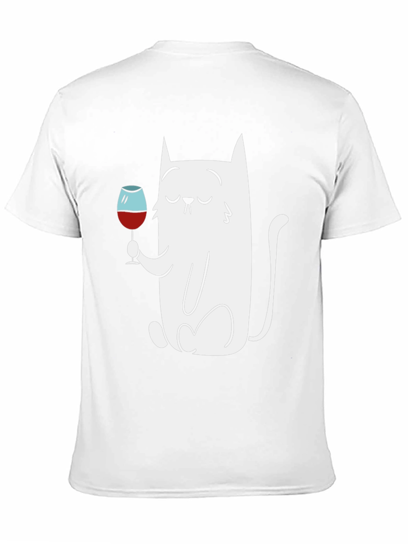 Cat With Wine Glass Graphic T-Shirt