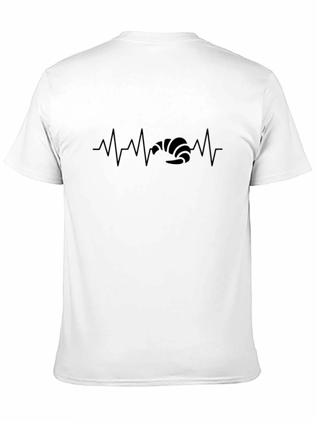 Croissant Heartbeat T-Shirt - Black